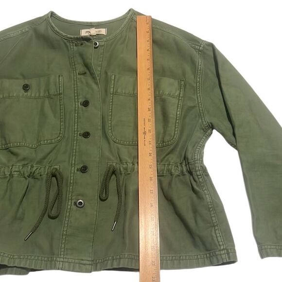 Madewell Claremont Olive Green Drawstring Lightweight Jacket Size Medium - Picture 8 of 10